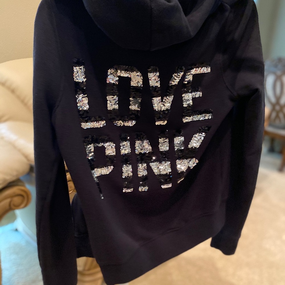Black love pink sweater